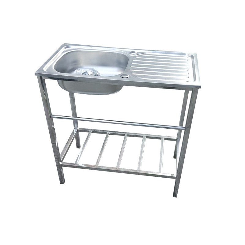 加厚家用不锈钢304水槽盆多层出租房支架水盆带洗菜一体式洗碗池