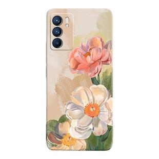 丙烯花卉适用oppoReno6手机壳reno6pro新款硅胶oppo全包防摔春天reno女por保护套opporone男opreno六外壳rneo