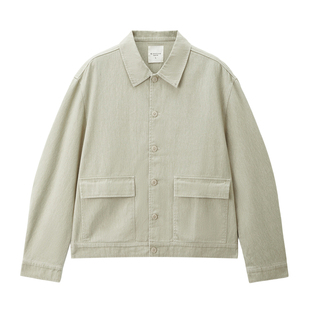 设计师款佐丹奴工装风夹克男装新款纯棉口袋宽松翻领外套18075814