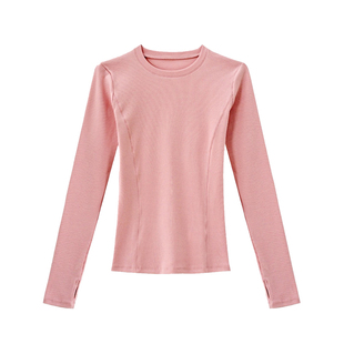 seawhen海维恩 冬季新款简约立体剪裁修身螺纹棉大弹力打底衫3791