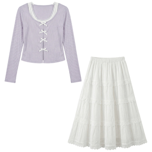 织物猪 芋泥奶冻 温柔风白色半身裙女春夏仙女裙百搭甜美蛋糕裙