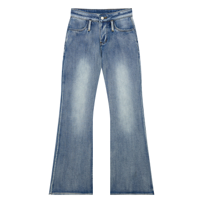 橘子树在哪儿复古水洗微喇牛仔裤