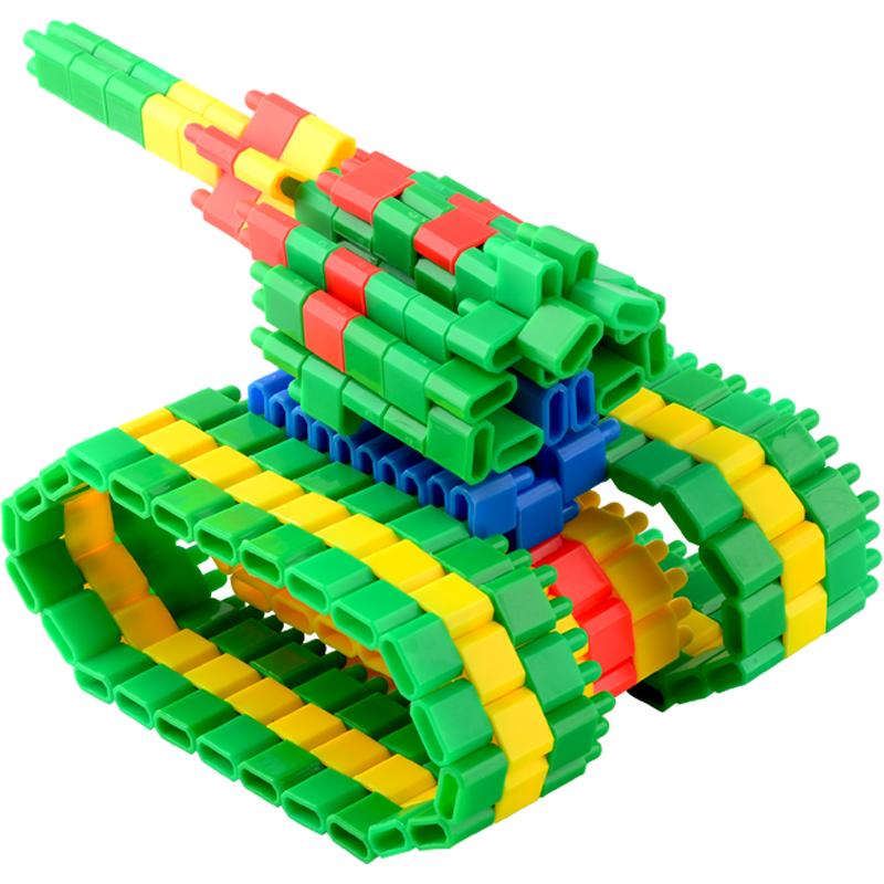 益智拼插积木火箭子弹头1200粒塑料拼装4-8岁男孩3-6周岁儿童玩具