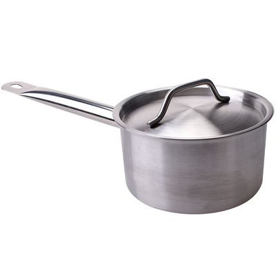 不锈钢厚底汁锅单柄平底锅煮奶锅