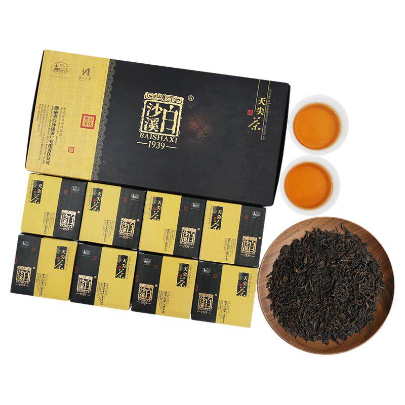 湖南安化黑茶正品白沙溪直泡便携盒装散茶一级料贡品天尖茶160g