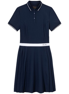 安踏速干连衣裙 | 女运动夏季polo短袖百褶半身裙子162527205