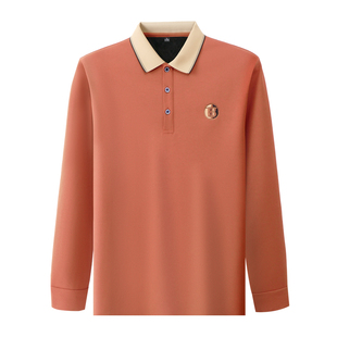 啄木鸟男士POLO衫加绒加厚长袖t恤男秋冬季新款保暖休闲打底上衣