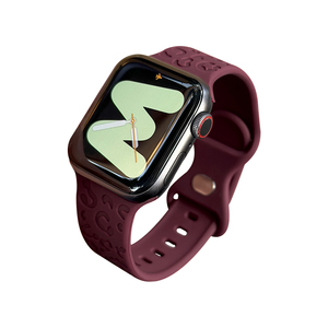 iwatchs8苹果手表带硅胶可爱花纹休闲适用applewatch67代S9运动女