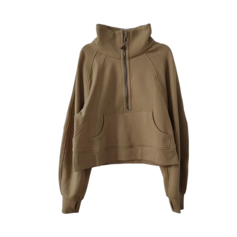 立领加绒宽松瑜伽lululemon卫衣