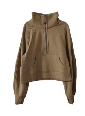 立领加绒宽松瑜伽lululemon卫衣