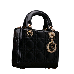 2026新款正品轻奢菱格纹戴妃包女真皮手提包单肩斜挎包高级感小包