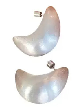 lisawang同款小众设计925银针拉丝宽面拱门耳环Orbit宽面气质轻奢