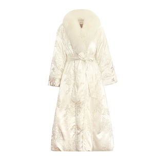 澄渔高定【暮云熹月】新中式重磅白鹅绒刺绣狐狸毛领羽绒服外套