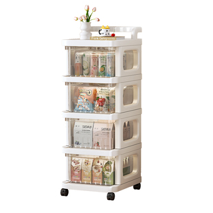 抽屉式零食置物架落地宿舍床边多层小推车客厅可移动玩具收纳架子