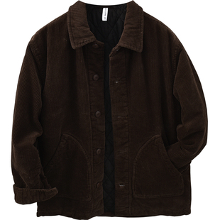 极麻复古加厚保暖灯芯绒休闲棉衣男条绒百搭青年宽松纯棉上衣外套