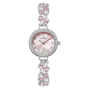 迪士尼紫藤花系列手表女小表盘轻奢腕表小众高级感手链表生日礼物