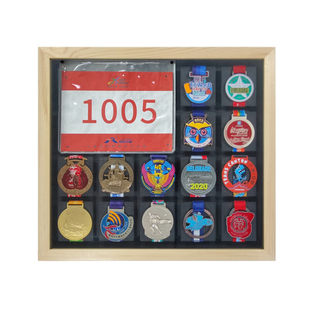 实木马拉松奖牌展示架运动金牌体育奖章收纳挂墙KEEP中空画框相框