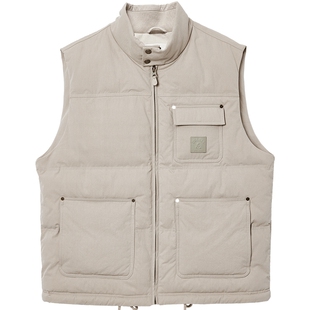 杰克琼斯春季男装马甲背心宽松立领拉链字母装饰时尚百搭潮流帅