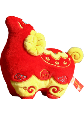 新年装饰品桌面摆件毛绒吉祥物2027新款羊年春节过年喜庆氛围品