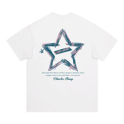 查尔斯桃心无性别短袖T恤