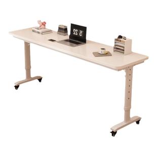 跨床桌可移动升降桌床上电脑桌懒人学习办公桌实木长条书桌床边桌