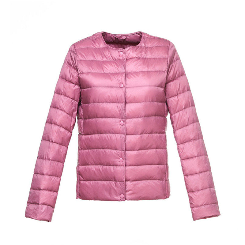 轻薄羽绒服女内胆外套圆领短款