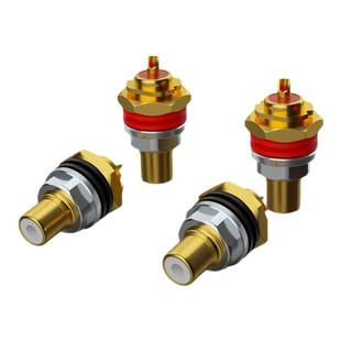 Monosaudio C401G 纯紫铜镀金镀铑RCA母座莲花插座AV胆机接线端子