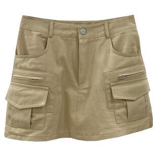 夏季新款美式高街辣妹穿搭 小个子短款工装半身裙裤 A字短裤裙潮