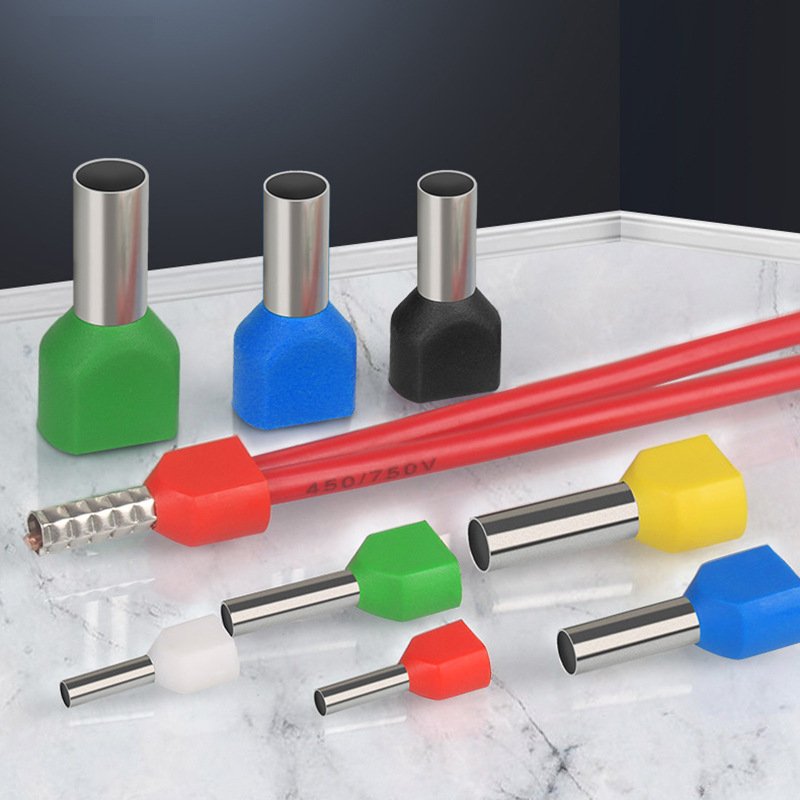 TE双线管型冷压接线端子 并线压线接头插针 针型铜管鼻子1008 15