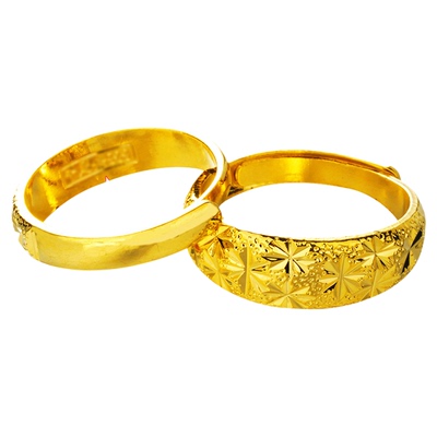 满天星对戒开口可调节戒指新款磨砂情侣戒指镀金不掉色指环男女款