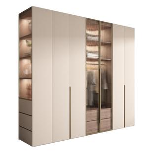 新款实木衣柜家用卧室现代简约玻璃门柜子一门到顶大衣橱支持定制