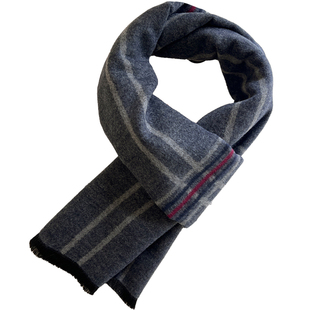 礼盒装男士羊毛围巾冬季2025新款高级感条纹商务秋冬男生羊绒围脖