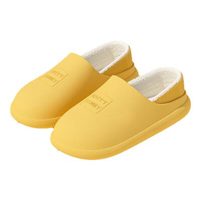 包跟防水毛绒保暖棉拖鞋男女