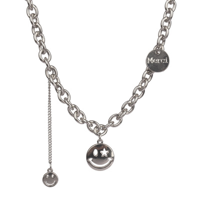 MASKED FOXES设计师款笑脸表情项链男潮人个性不掉色多层情侣颈链