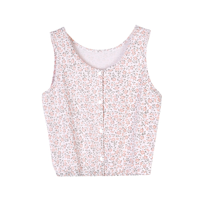 贴心妈妈弹力薄棉前开背心