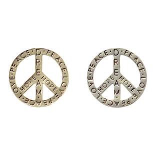 NO WAR!手工打造复古做旧黄铜白铜反战标吊牌汽车钥匙扣挂件挂饰