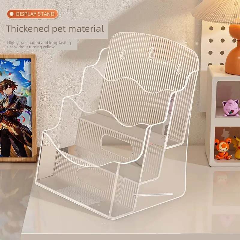 刮刮乐彩票展示架阶梯式透明亚克力桌面三层全套体彩即开票收纳盒