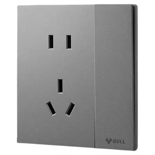 公牛开关插座蝶翼超薄G56远山灰无边框G57家用暗装86型大功率16A