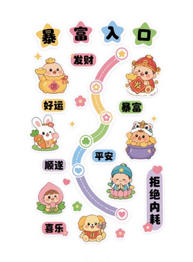 【网红打卡餐饮店装饰】暴富贴画