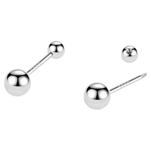 通体S999足银纯银螺丝拧扣耳钉耳饰女款设计感高级小众耳骨养耳洞