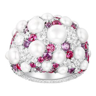 APM Monaco加厚密镶珍珠戒指气质首饰轻奢重工小众送女友生日礼物