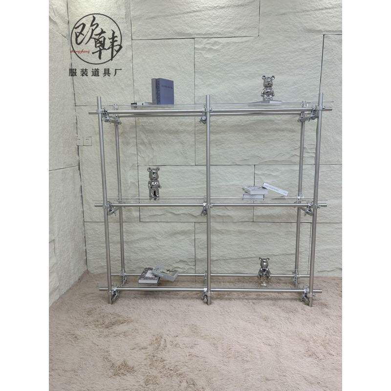 服装店展示架不锈钢中岛陈列架落地式层架买手店工业风脚手架