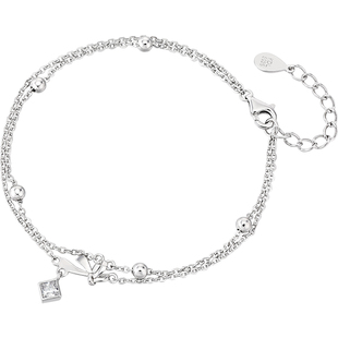 卡蒂罗蝴蝶结双链手链女925银轻奢小众精致高级夏手饰品礼物