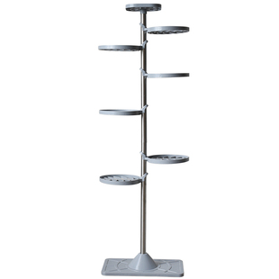 花架子阳台室内置物架客厅花盆落地多层不锈钢立式可调节旋转花架