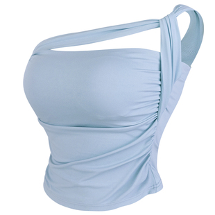 健身女孩运动内衣一体式防震单肩瑜伽背心外穿美背普拉提训练文胸