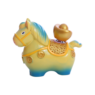 河南唐三彩小胖马洛阳文创纪念品马形摆件马上有钱博物馆伴手礼物