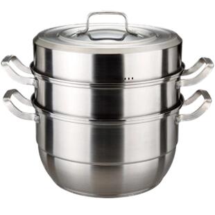 顺发欧品尚304不锈钢蒸锅多功能家用蒸格深汤锅34明火电磁炉通用