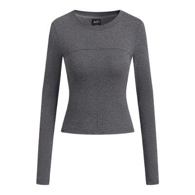 A21套头简约长袖上衣圆领长袖T恤