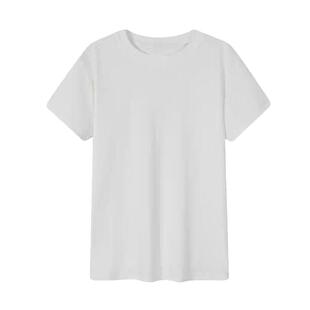 Basic House/百家好深灰色圆领正肩T恤女夏薄款修身短袖体恤上衣