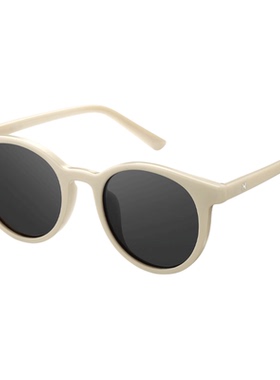 【江疏影同款】优睛小圆框2026新款白框墨镜女偏光显脸小太阳眼镜